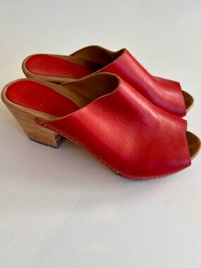 Bosabo Red Leather Clog Mules | Size 41
